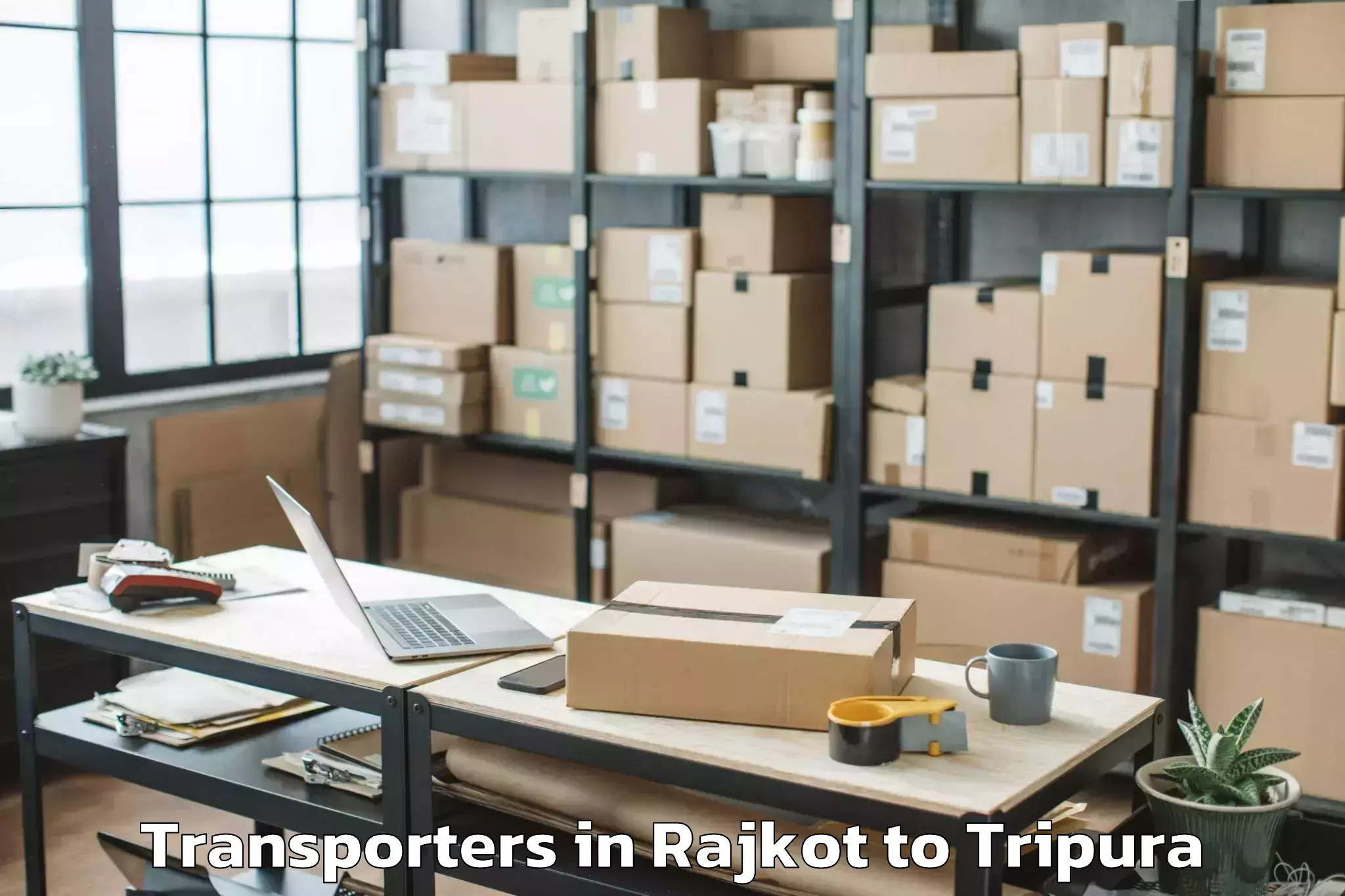 Easy Rajkot to Amarpur Gomati Transporters Booking